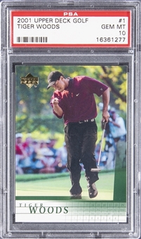 2001 Upper Deck Golf #1 Tiger Woods Rookie Card - PSA GEM MT 10 